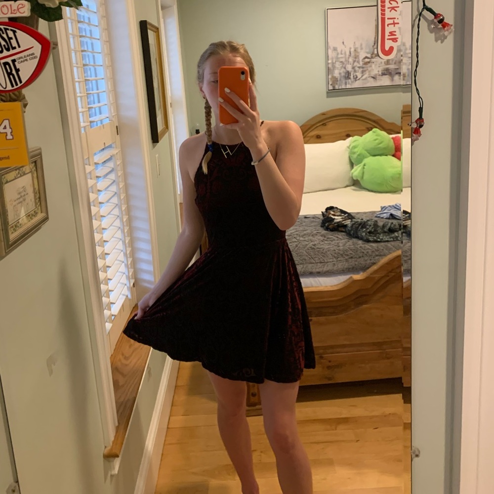 red tight dress